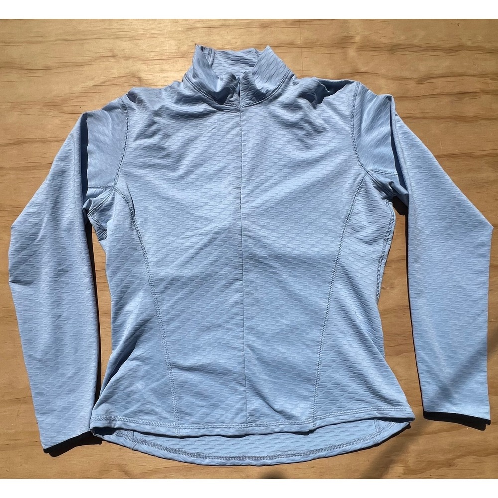 Expert Performance Womens Light Blue Textured Quarter Zip Cycling Jersey Medium